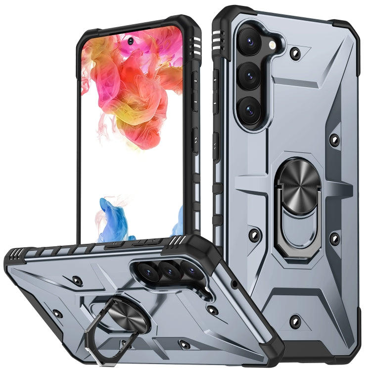 For Samsung Galaxy S23 5G Ring Holder Phone Case(Grey) - Galaxy S23 5G Cases by buy2fix | Online Shopping UK | buy2fix