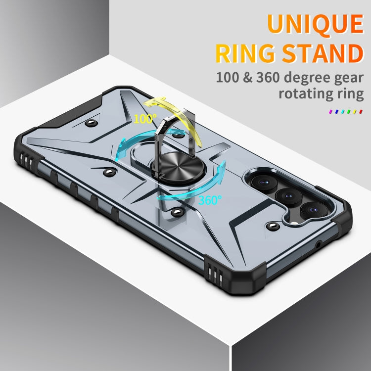 For Samsung Galaxy S23 5G Ring Holder Phone Case(Grey) - Galaxy S23 5G Cases by buy2fix | Online Shopping UK | buy2fix