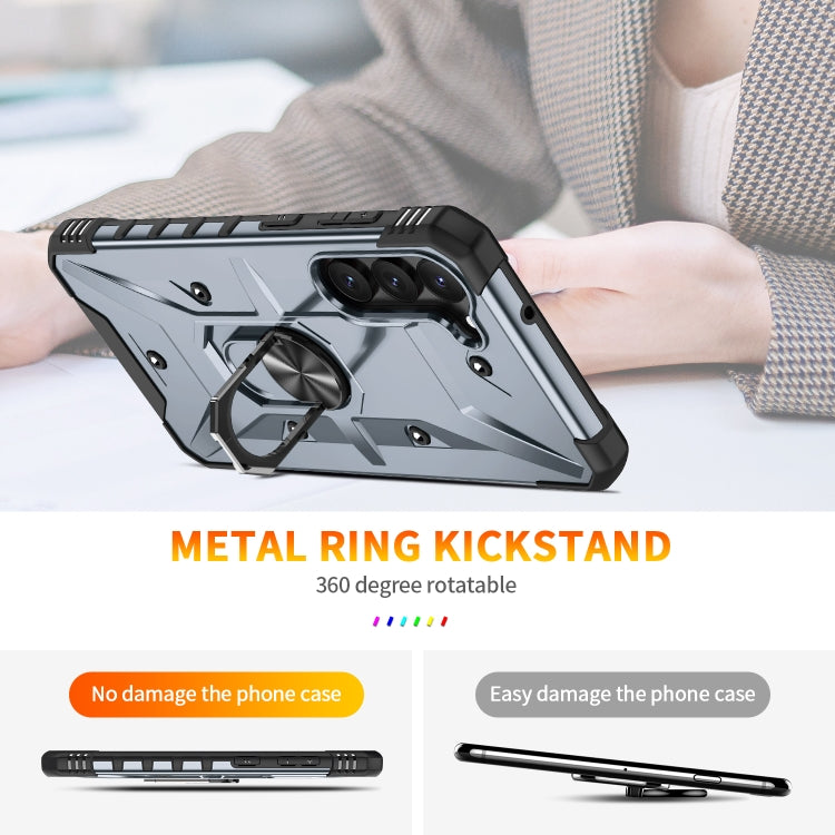 For Samsung Galaxy S23 5G Ring Holder Phone Case(Grey) - Galaxy S23 5G Cases by buy2fix | Online Shopping UK | buy2fix