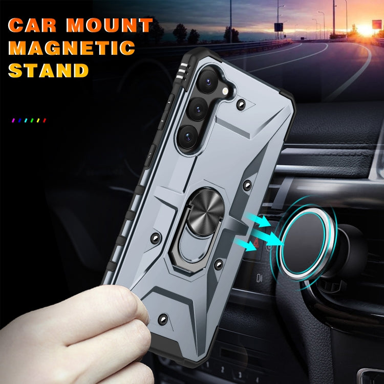 For Samsung Galaxy S23 5G Ring Holder Phone Case(Grey) - Galaxy S23 5G Cases by buy2fix | Online Shopping UK | buy2fix