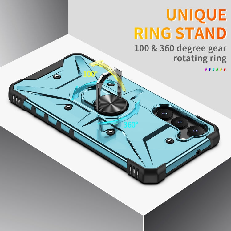 For Samsung Galaxy S23 5G Ring Holder Phone Case(Light Blue) - Galaxy S23 5G Cases by buy2fix | Online Shopping UK | buy2fix