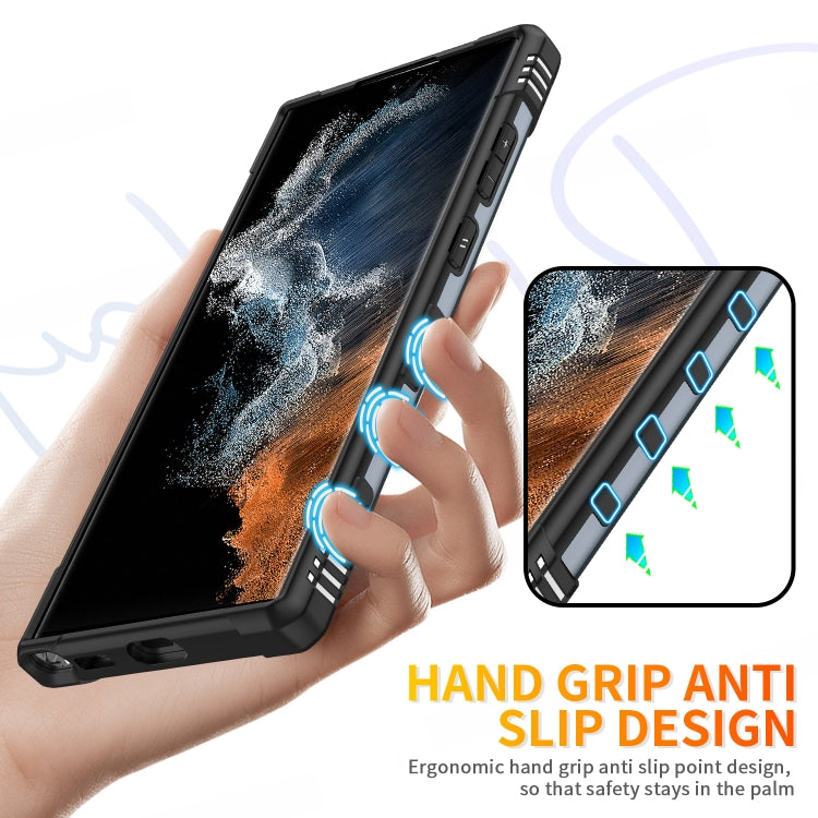 For Samsung Galaxy S23 Ultra 5G Ring Holder Phone Case(Grey) - Galaxy S23 Ultra 5G Cases by buy2fix | Online Shopping UK | buy2fix