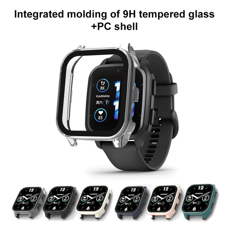 For Garmin Venu Sq2 PC + 9H Tempered Glass Integrated Protective Watch Case(Ink Blue) - Watch Cases by buy2fix | Online Shopping UK | buy2fix