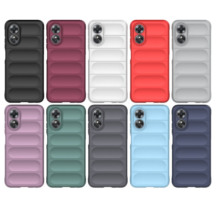 For OPPO A17 4G Global Magic Shield TPU + Flannel Phone Case(Black) - OPPO Cases by buy2fix | Online Shopping UK | buy2fix