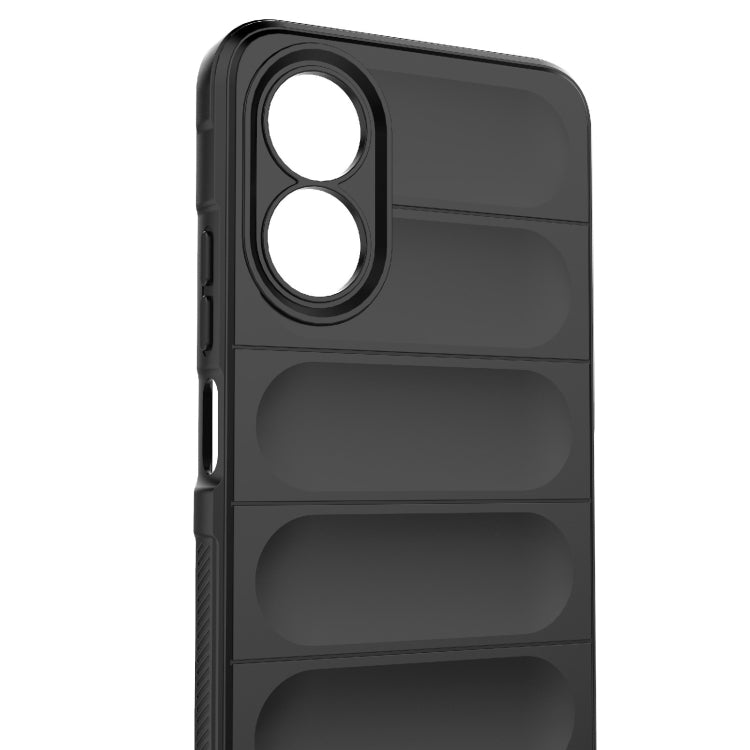 For OPPO A17 4G Global Magic Shield TPU + Flannel Phone Case(Black) - OPPO Cases by buy2fix | Online Shopping UK | buy2fix
