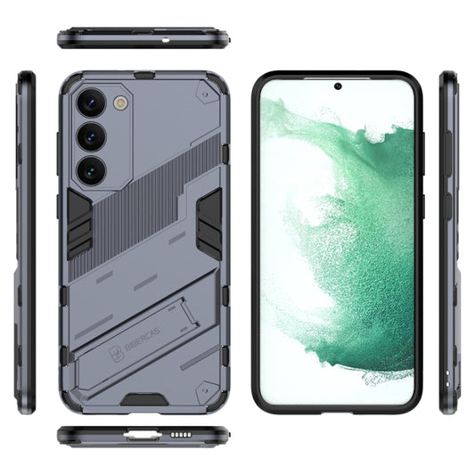 For Samsung Galaxy S23+ 5G Punk Armor 2 in 1 PC + TPU Shockproof Phone Case with Invisible Holder(Grey) by buy2fix