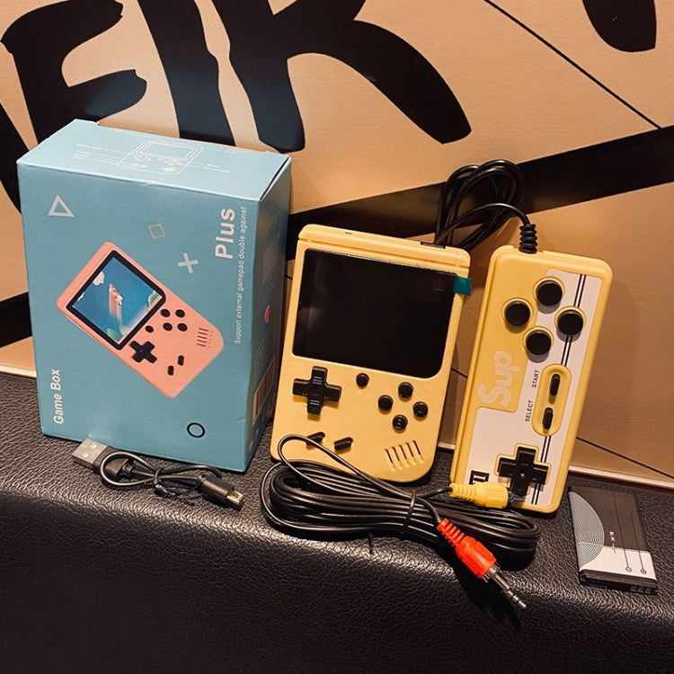 MK800 Doubles 3.0 inch Macaron Mini Handheld Game Console Built-in 800 Games(Yellow) by buy2fix