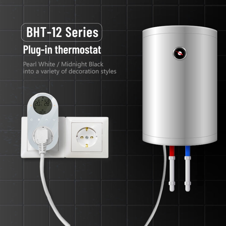 BHT12-CW Plug-in LCD Thermostat With WiFi, EU Plug(White) - Thermostat & Thermometer by buy2fix | Online Shopping UK | buy2fix
