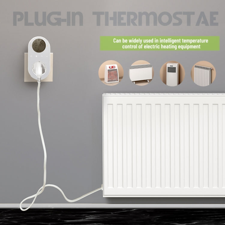 BHT12-CW Plug-in LCD Thermostat With WiFi, EU Plug(White) - Thermostat & Thermometer by buy2fix | Online Shopping UK | buy2fix