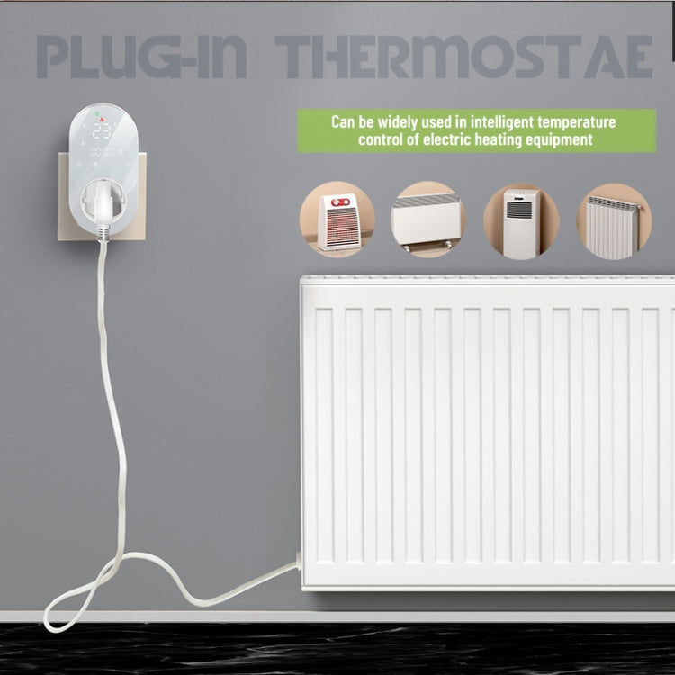 BHT12-E Plug-in LED Thermostat Without WiFi, EU Plug(White) - Thermostat & Thermometer by buy2fix | Online Shopping UK | buy2fix
