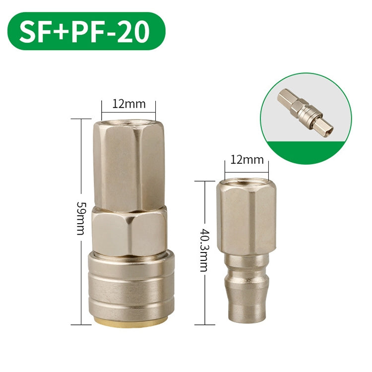 LAIZE SF+PF-20 10pcs C-type Self-lock Pneumatic Quick Fitting Connector - Interface Series by LAIZE | Online Shopping UK | buy2fix