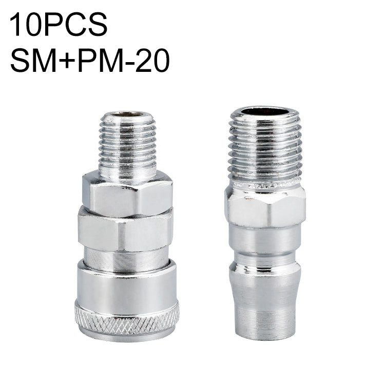 LAIZE SM+PM-20 10pcs C-type Self-lock Air Tube Pneumatic Quick Fitting Connector - Interface Series by LAIZE | Online Shopping UK | buy2fix