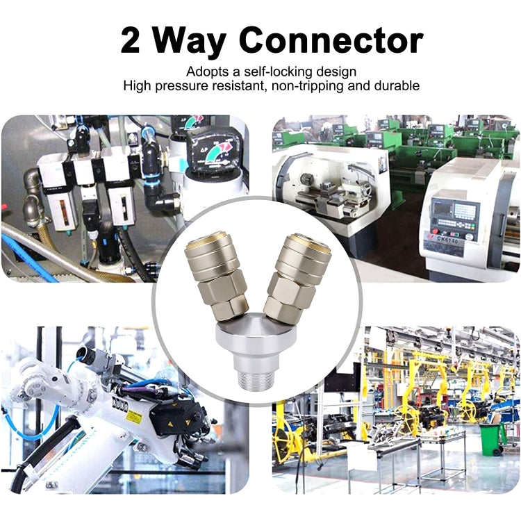 LAIZE Two Way G1/2 C-type Self-lock Pneumatic Components - Interface Series by LAIZE | Online Shopping UK | buy2fix