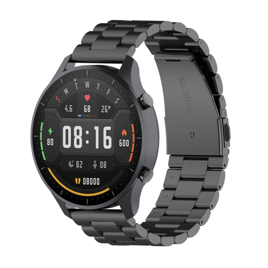 For Xiaomi Watch Color 22mm Three Beads Steel Wrist Strap Watchband(Black) by buy2fix