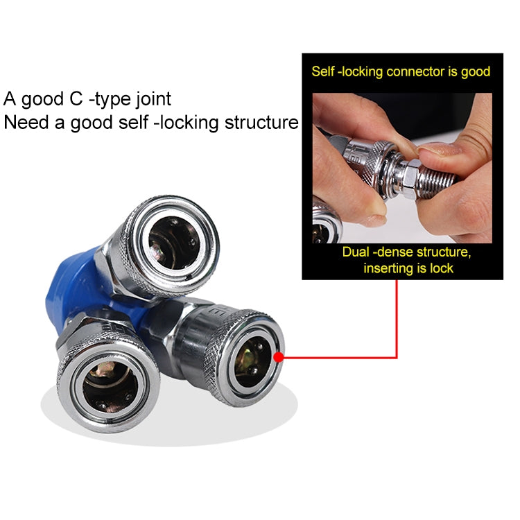 LAIZE Round Two Way G1/2 C-type Self-lock Pneumatic Components - Interface Series by LAIZE | Online Shopping UK | buy2fix