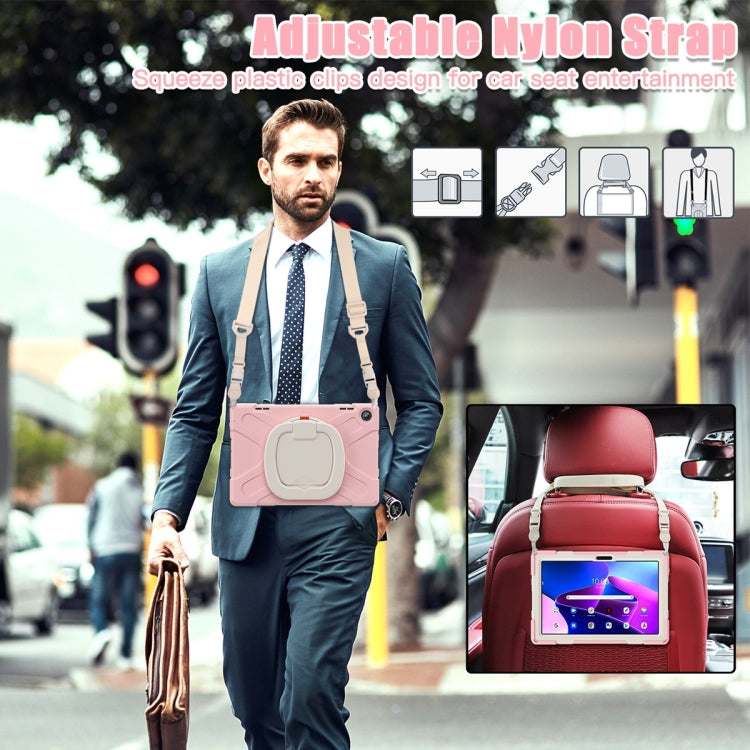 For Lenovo Tab M10 10.1 3rd Gen Silicone + PC Protective Tablet Case(Cherry Blossom Pink) by buy2fix