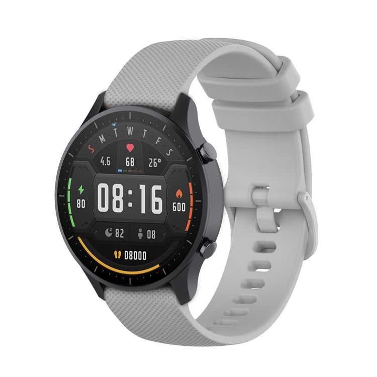 For Xiaomi Watch Color 22mm Small Plaid Texture Silicone Wrist Strap Watchband(Grey) - Watch Bands by buy2fix | Online Shopping UK | buy2fix