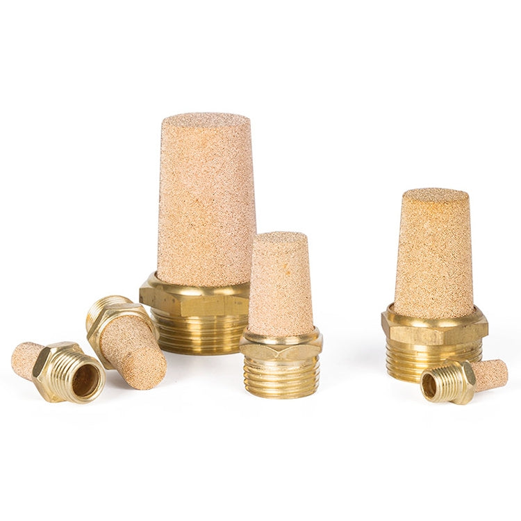 LAIZE 10pcs Half Copper Long Pneumatic Muffler, Caliber:2 Point - Interface Series by LAIZE | Online Shopping UK | buy2fix