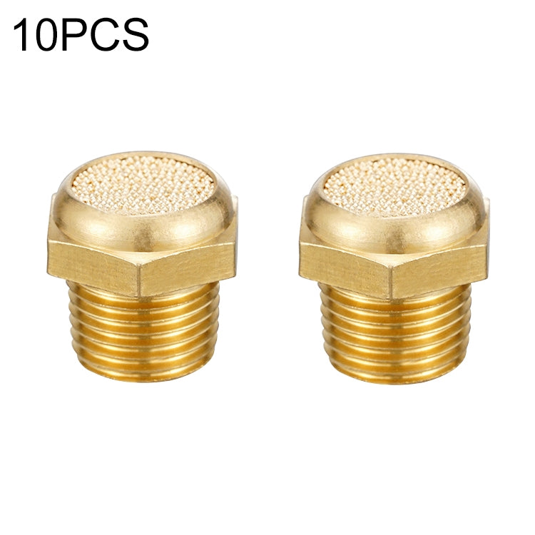 LAIZE 10pcs Semi Copper Flat Pneumatic Muffler, Caliber:1 Point - Interface Series by LAIZE | Online Shopping UK | buy2fix
