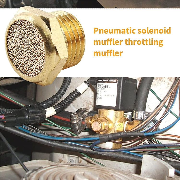 LAIZE 10pcs Semi Copper Flat Pneumatic Muffler, Caliber:2 Point by LAIZE