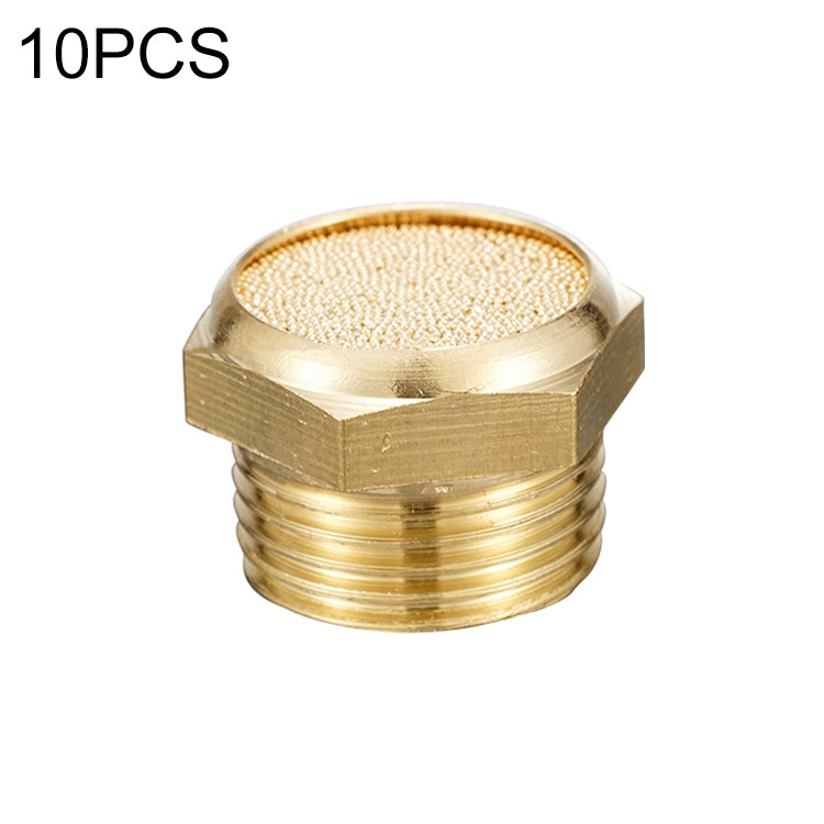 LAIZE 10pcs Semi Copper Flat Pneumatic Muffler, Caliber:3 Point - Interface Series by LAIZE | Online Shopping UK | buy2fix