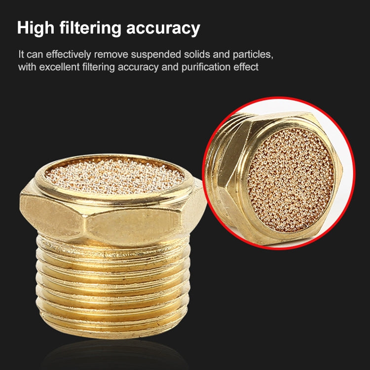 LAIZE 10pcs All Copper Flat Pneumatic Muffler, Caliber:2 Point - Interface Series by LAIZE | Online Shopping UK | buy2fix