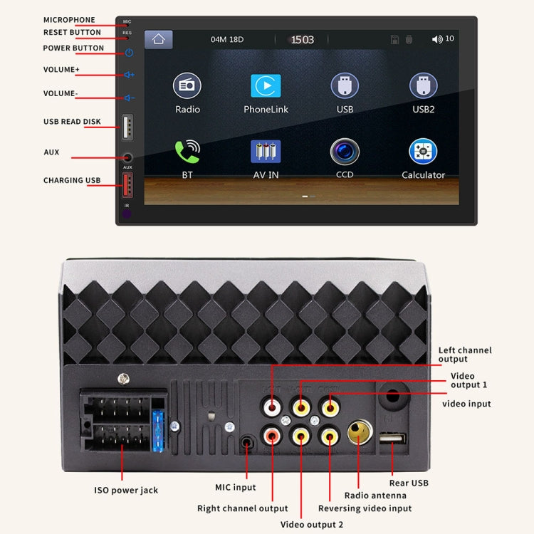 7 inch Wireless CarPlay Car MP5 Player Support Mirror Link - Car MP3 & MP4 & MP5 by buy2fix | Online Shopping UK | buy2fix