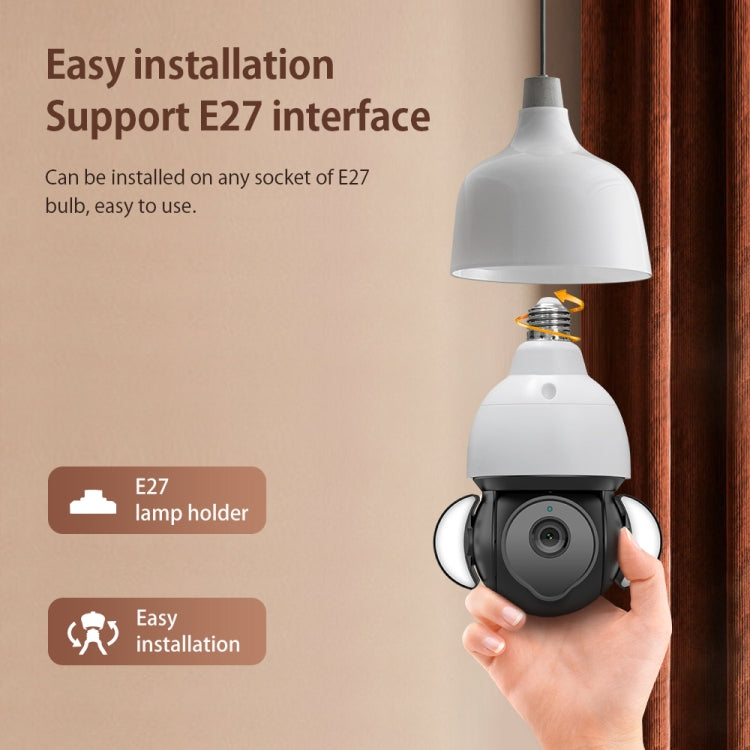 ST-426E-5MP-TY 5MP E27 Light Bulb Floodlight Camera - Light Bulb Camera by buy2fix | Online Shopping UK | buy2fix