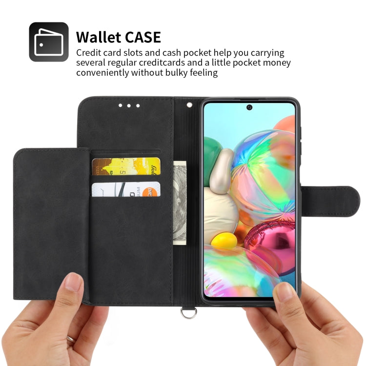 For Nothing Phone 1 Skin-feel Flowers Embossed Wallet Leather Phone Case(Black) - Nothing Cases by buy2fix | Online Shopping UK | buy2fix