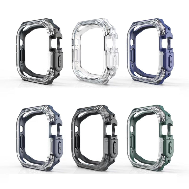 For Apple Watch Ultra 3 / 2 / 1 49mm Double Color Armor Shockproof Case(Transparent Black) by buy2fix