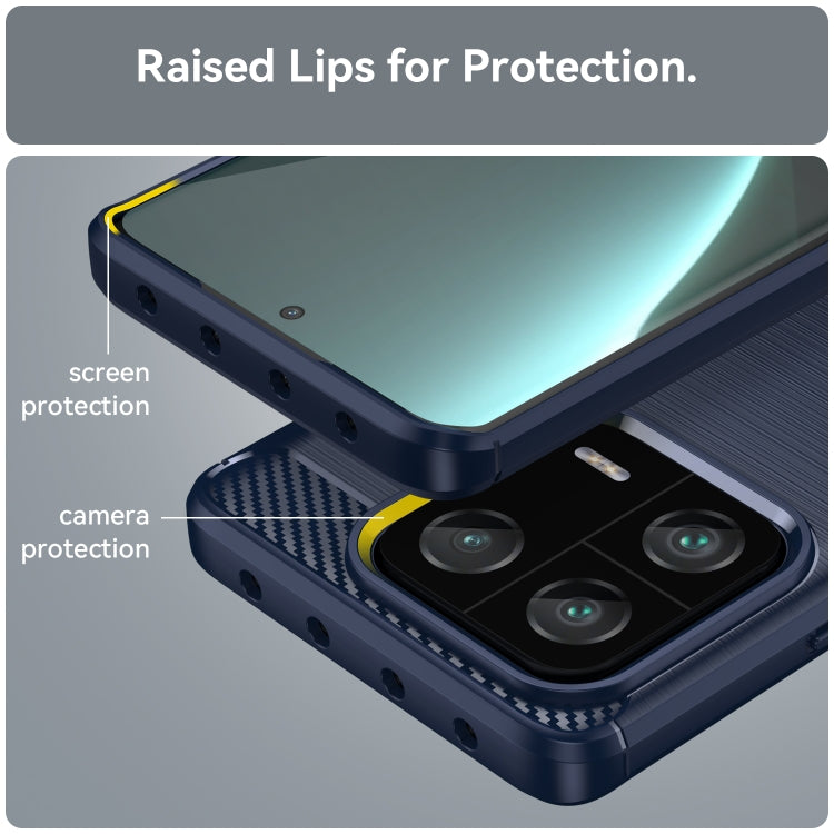 For Xiaomi 13 Pro Brushed Texture Carbon Fiber TPU Phone Case(Blue) - Xiaomi Cases by buy2fix | Online Shopping UK | buy2fix