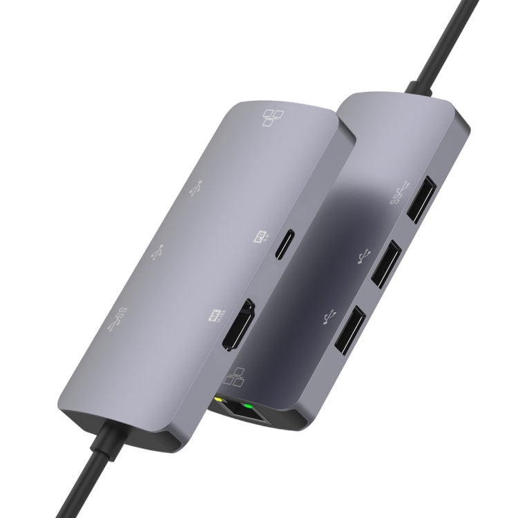 Onten OTN-UC910 USB-C / Type-C Portable Multifunctional HUB Docking Station(Grey) - USB HUB by Onten | Online Shopping UK | buy2fix