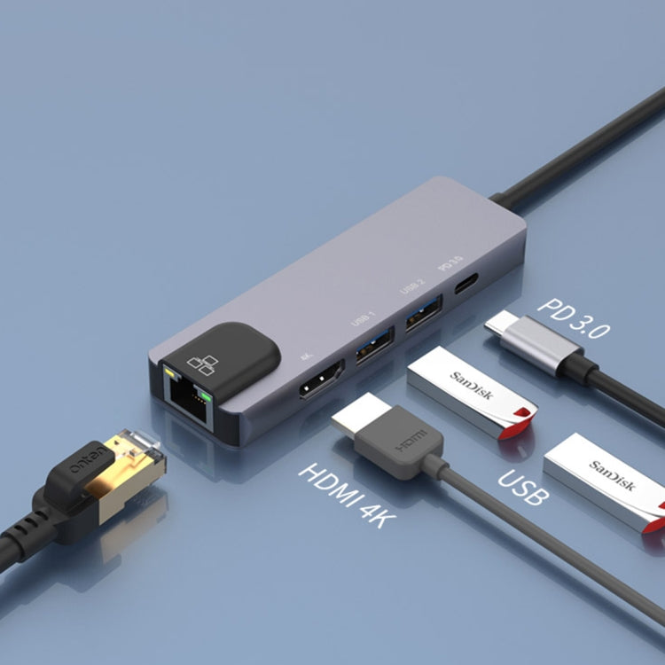 Onten OTN-UC920S USB-C / Type-C Portable Multifunctional HUB Docking Station - USB HUB by Onten | Online Shopping UK | buy2fix