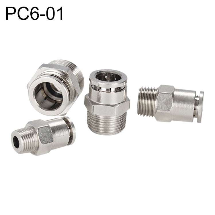 PC6-01 LAIZE Nickel Plated Copper Male Thread Straight Pneumatic Quick Connector - Interface Series by LAIZE | Online Shopping UK | buy2fix