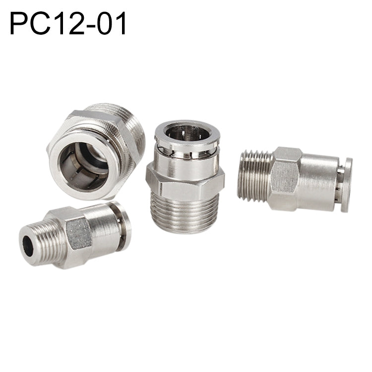 PC12-01 LAIZE Nickel Plated Copper Male Thread Straight Pneumatic Quick Connector - Interface Series by LAIZE | Online Shopping UK | buy2fix