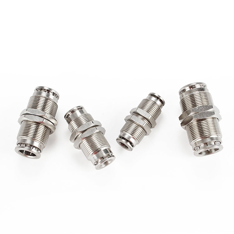 PM-8 LAIZE Nickel Plated Copper Bulkhead Straight Pneumatic Quick Connector - Interface Series by LAIZE | Online Shopping UK | buy2fix
