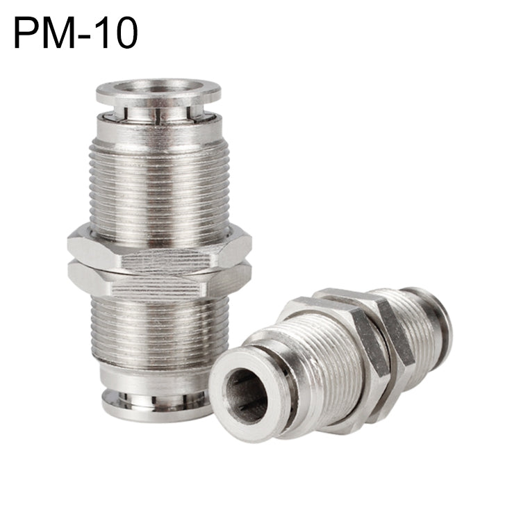 PM-10 LAIZE Nickel Plated Copper Bulkhead Straight Pneumatic Quick Connector - Interface Series by LAIZE | Online Shopping UK | buy2fix