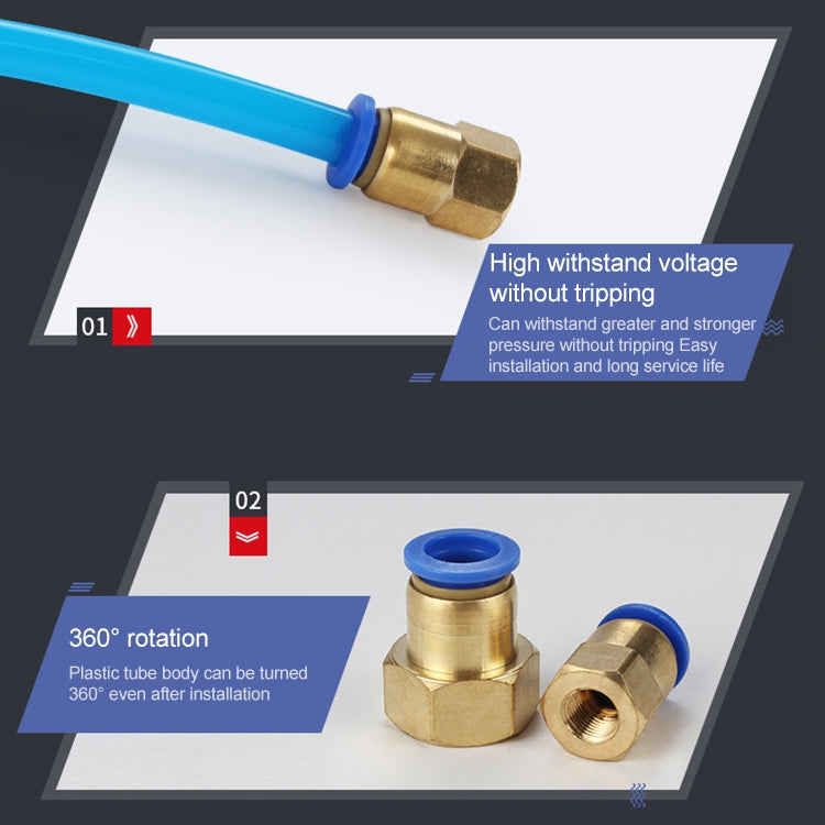 PCF8-04 LAIZE 2pcsFemale Thread Straight Pneumatic Quick Connector - Interface Series by LAIZE | Online Shopping UK | buy2fix