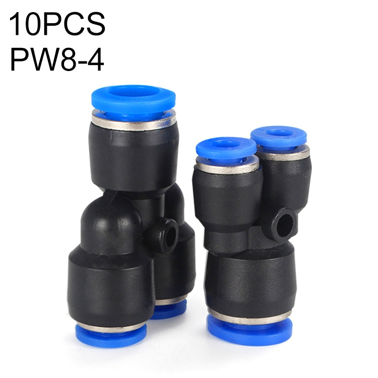 PW8-4 LAIZE 10pcs Plastic Y-type Tee Reducing Pneumatic Quick Fitting Connector - Interface Series by LAIZE | Online Shopping UK | buy2fix
