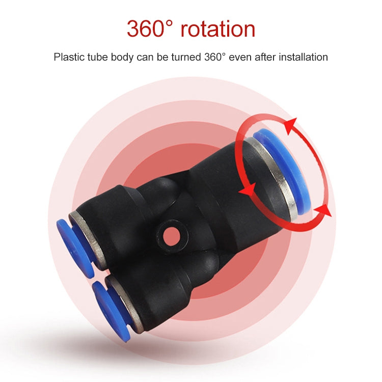 PW8-4 LAIZE 10pcs Plastic Y-type Tee Reducing Pneumatic Quick Fitting Connector - Interface Series by LAIZE | Online Shopping UK | buy2fix