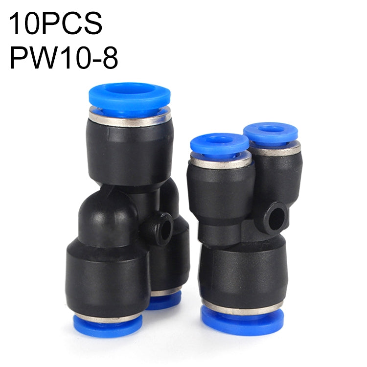 PW10-8 LAIZE 10pcs Plastic Y-type Tee Reducing Pneumatic Quick Fitting Connector - Interface Series by LAIZE | Online Shopping UK | buy2fix