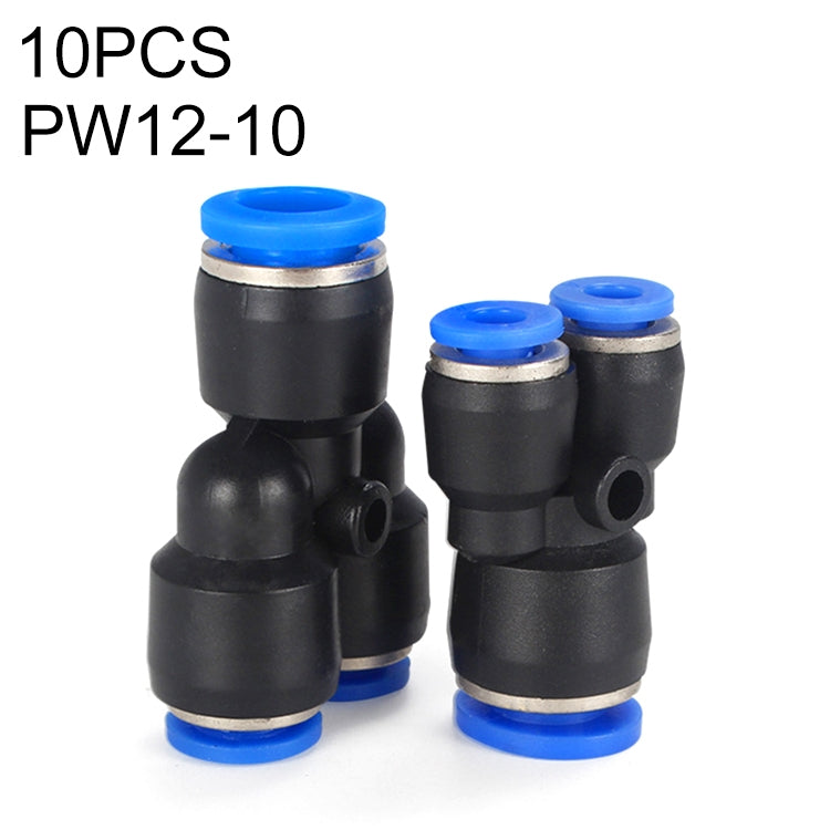 PW12-10 LAIZE 10pcs Plastic Y-type Tee Reducing Pneumatic Quick Fitting Connector - Interface Series by LAIZE | Online Shopping UK | buy2fix