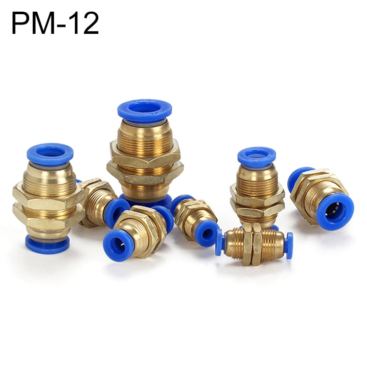 PM-12 LAIZE PM Bulkhead Straight Pneumatic Quick Connector - Interface Series by LAIZE | Online Shopping UK | buy2fix