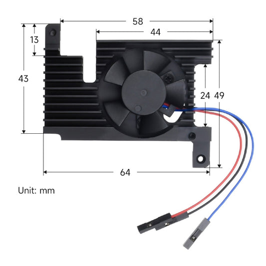 Waveshare Dedicated All-In-One Aluminum Alloy Cooling Fan For Raspberry Pi 4B by WAVESHARE