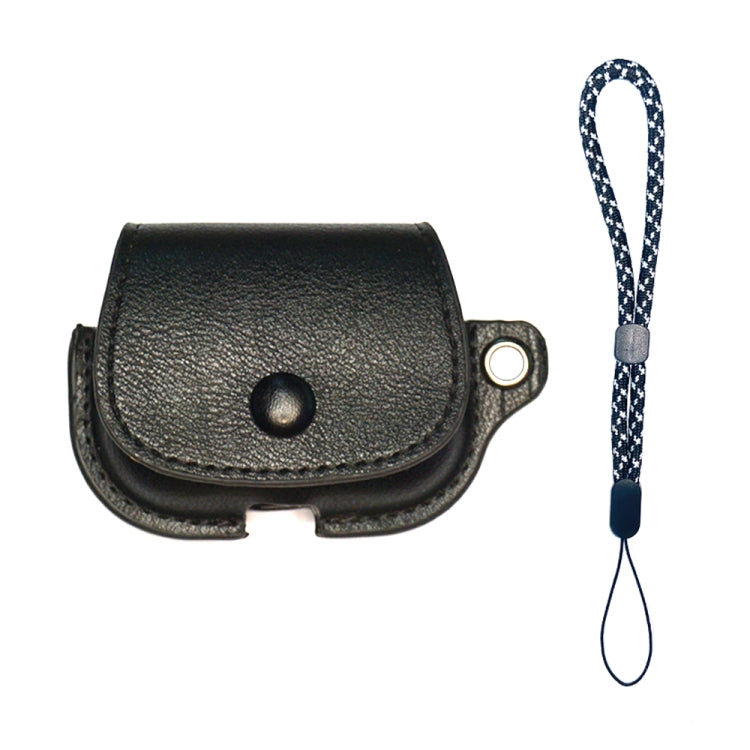 For AirPods 3 Backpack Style PU Leather Earphone Protective Case with Lanyard(Black) - For AirPods 3 by buy2fix | Online Shopping UK | buy2fix
