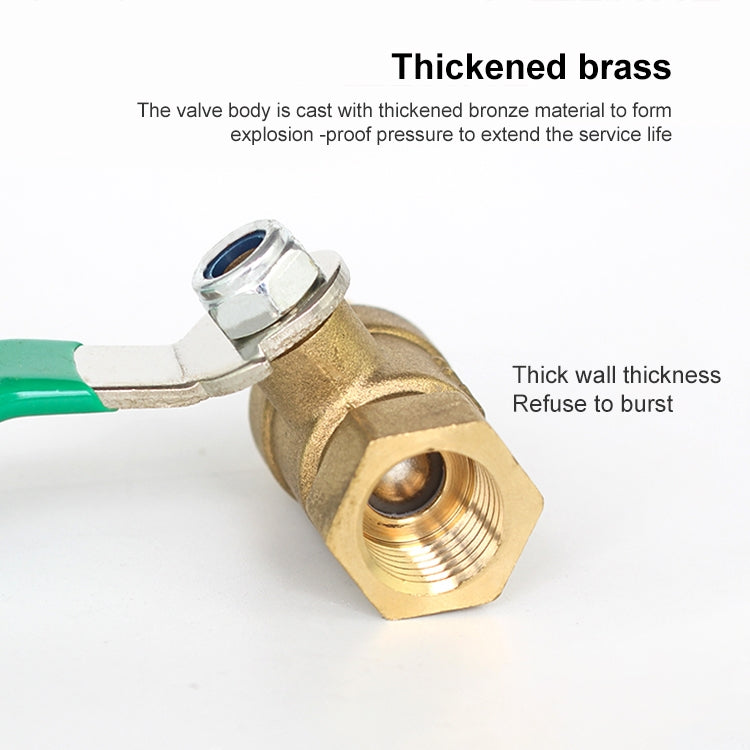 LAIZE Pneumatic Hose Connector Thickened Brass Ball Valve, Size:Double Outside 4 Point 1/2 inch - Valve Series by LAIZE | Online Shopping UK | buy2fix
