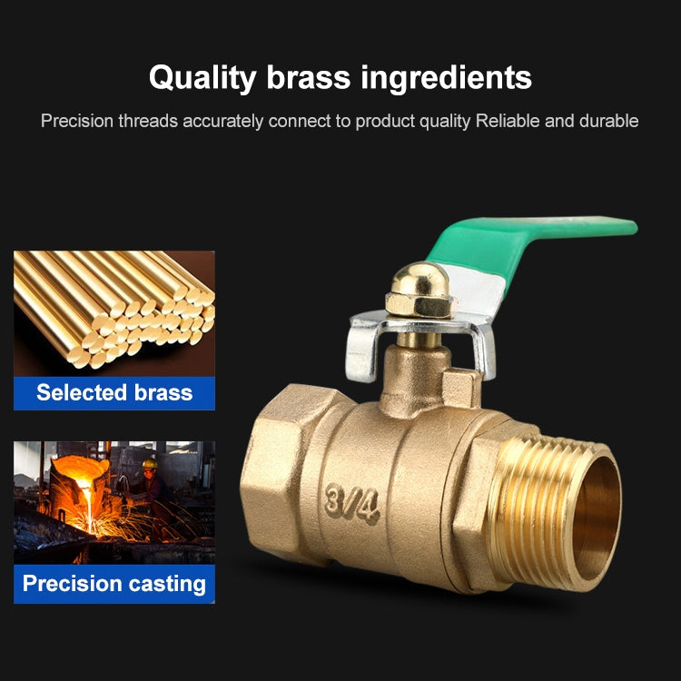 LAIZE Pneumatic Hose Connector Thickened Brass Ball Valve, Size:Double Outside 4 Point 1/2 inch - Valve Series by LAIZE | Online Shopping UK | buy2fix
