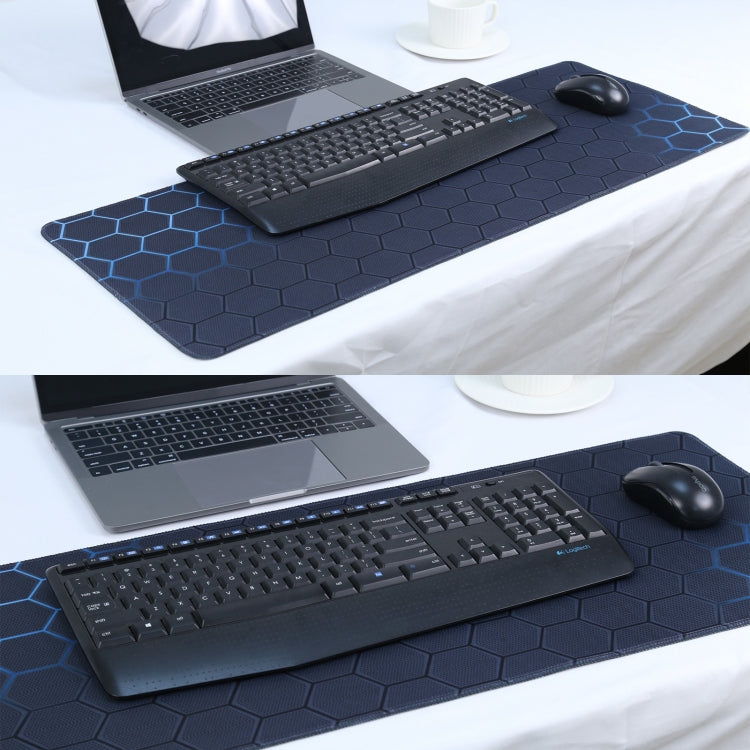 Anti-Slip Rubber Cloth Surface Game Mouse Mat Keyboard Pad, Size:90 x 40 x 0.2cm(Blue Honeycomb) by buy2fix