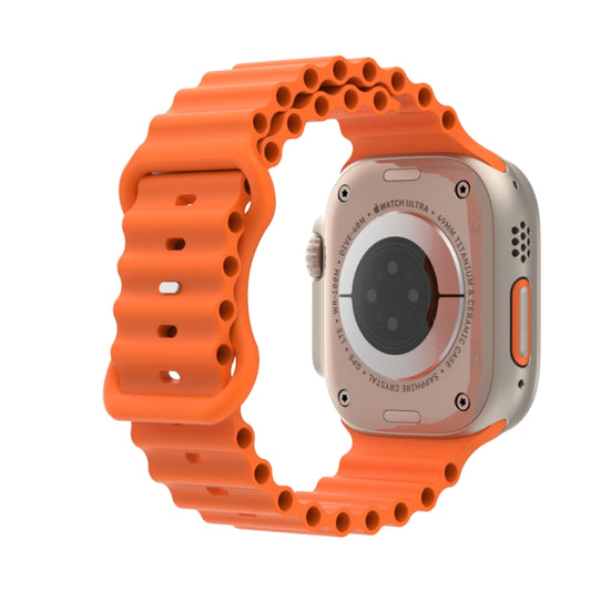 Ocean Style Silicone Watch Band For Apple Watch Ultra 49mm&Watch Ultra 2 49mm / Series 9&8&7 45mm / SE 3&SE 2&6&SE&5&4 44mm / 3&2&1 42mm(Orange) by buy2fix