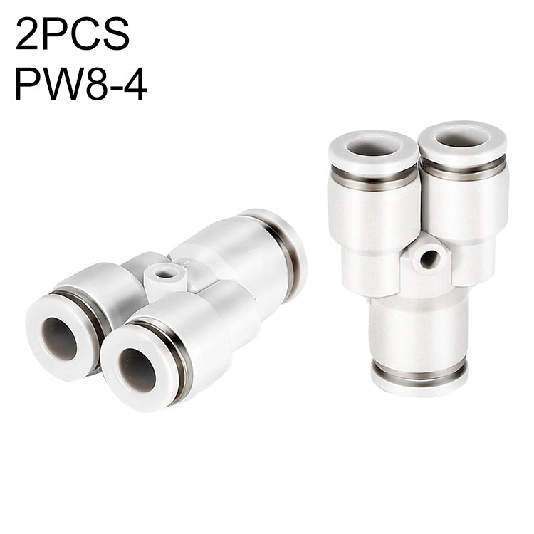 PW8-4 LAIZE 2pcsPW Y-type Tee Reducing Pneumatic Quick Fitting Connector - Interface Series by LAIZE | Online Shopping UK | buy2fix